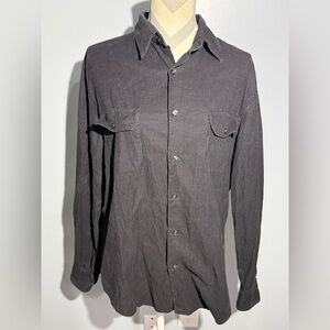 Perry Ellis Black Cotton Shirt